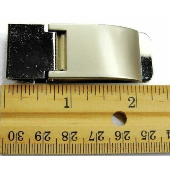 Money Clip Classic Hinged Silver & Grey Wallet Cash ID Credit Card Holder - Picture 1 of 6